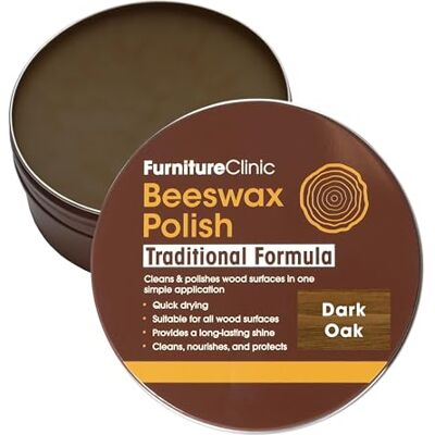 Furniture Clinic Pulimento de cera de abejas para muebles y madera 200 ml – Cera de abejas natural para maderas de todos tipos y colores – Protege y realza cualquier superficie (Roble Oscuro) Furniture Clinic Pulimento de cera de abejas para muebles y madera 200 ml – Cera de abejas natural para maderas de todos tipos y colores – Protege y realza cualquier superficie (Roble Oscuro)