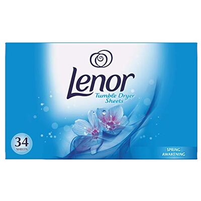 Procter & Gamble Lenor Láminas para secadora, diseño de primavera, ayuda a proteger tu ropa, 34 hojas ( Paquete de 1) Procter & Gamble Lenor Láminas para secadora, diseño de primavera, ayuda a proteger tu ropa, 34 hojas ( Paquete de 1)