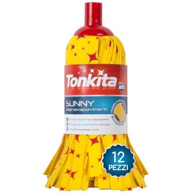Tonkita Sunny Mop Mopa de Microfibra de Repuesto, Apta para Todas Las Superficies, Limpieza Profunda y súper absorción – Paquete de 12 Unidades Tonkita Sunny Mop Mopa de Microfibra de Repuesto, Apta para Todas Las Superficies, Limpieza Profunda y súper absorción – Paquete de 12 Unidades