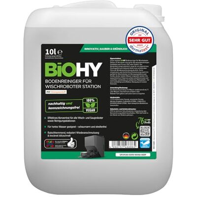 BIOHY Limpiador de suelos para robot de limpieza con aroma a naranja (bidón de 10 litros) detergente concentrado para todos los robots limpiadores y aspiradores con función húmeda brazo de espuma BIOHY Limpiador de suelos para robot de limpieza con aroma a naranja (bidón de 10 litros) detergente concentrado para todos los robots limpiadores y aspiradores con función húmeda brazo de espuma