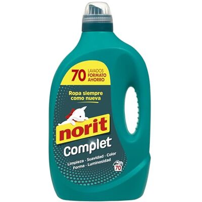 NORIT Complet Detergente Líquido para Toda la Ropa, Máxima Limpieza y Luminosidad, Cuida y Suaviza el Tejido, Mantiene Aspecto, Forma y Color Tras Lavado, 70 Lavados 3500 ml NORIT Complet Detergente Líquido para Toda la Ropa, Máxima Limpieza y Luminosidad, Cuida y Suaviza el Tejido, Mantiene Aspecto, Forma y Color Tras Lavado, 70 Lavados 3500 ml