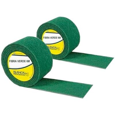 Clim Profesional 2 Rollos de Estropajo de Fibra Verde Calidad Extra de 6 Metros Elimina la Suciedad Incrustada, Todo Tipo de Superficies, Uso Profesional y Doméstico, Para Limpiezas Difíciles Clim Profesional 2 Rollos de Estropajo de Fibra Verde Calidad Extra de 6 Metros Elimina la Suciedad Incrustada, Todo Tipo de Superficies, Uso Profesional y Doméstico, Para Limpiezas Difíciles
