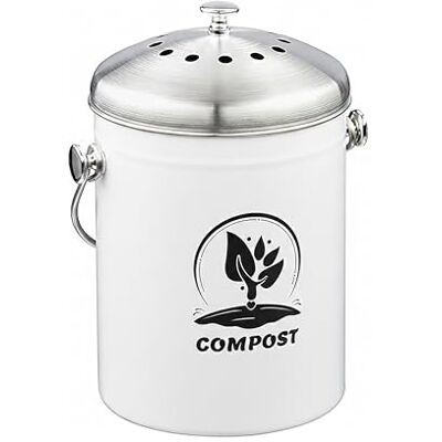Relaxdays Compostera Cocina 5 L con Tapa y Filtro Olores, Cubo Compostaje Basura Orgánica, Acero Inoxidable, Colores Relaxdays Compostera Cocina 5 L con Tapa y Filtro Olores, Cubo Compostaje Basura Orgánica, Acero Inoxidable, Colores