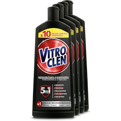 Vitroclen Limpiador de Vitrocerámica en crema, acción protectora y desengrasante Pack de 4 x 450 ml Vitroclen Limpiador de Vitrocerámica en crema, acción protectora y desengrasante Pack de 4 x 450 ml