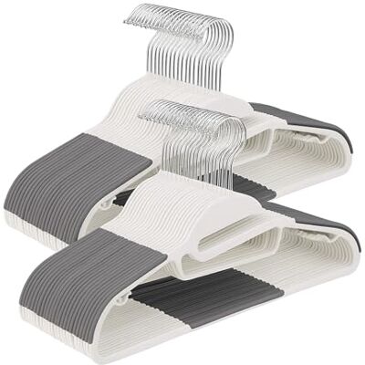 Relaxdays Perchas , Juego de 50 Unidades, Goma Antideslizante, Barra en U, Soporte para Corbatas, Blancas. Relaxdays Perchas , Juego de 50 Unidades, Goma Antideslizante, Barra en U, Soporte para Corbatas, Blancas.