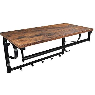 VASAGLE Perchero de Pared con 5 Ganchos, Diseño Industrial VASAGLE Perchero de Pared con 5 Ganchos, Diseño Industrial