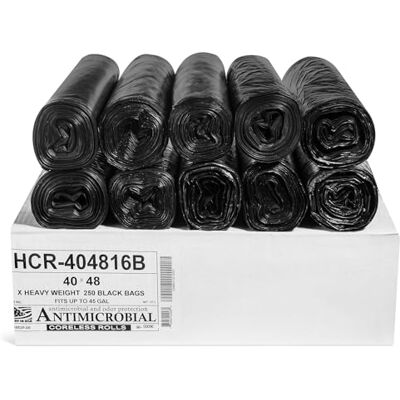 Aluf Plastics Bolsas de basura negras de 45 galones (250 unidades) – 40 pies x 48 pies – Bolsas de basura de alta densidad equivalentes a 16 micras, HCR-404816C Aluf Plastics Bolsas de basura negras de 45 galones (250 unidades) – 40 pies x 48 pies – Bolsas de basura de alta densidad equivalentes a 16 micras, HCR-404816C