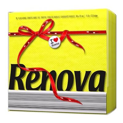 Set de Servilletas Amarillas Renova - 1260 Servilletas - 3 Paquetes Set de Servilletas Amarillas Renova - 1260 Servilletas - 3 Paquetes