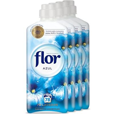 Flor Suavizante para la ropa concentrado, aroma Azul, 78 dosis pack de 4, 1404ml x4 Flor Suavizante para la ropa concentrado, aroma Azul, 78 dosis pack de 4, 1404ml x4