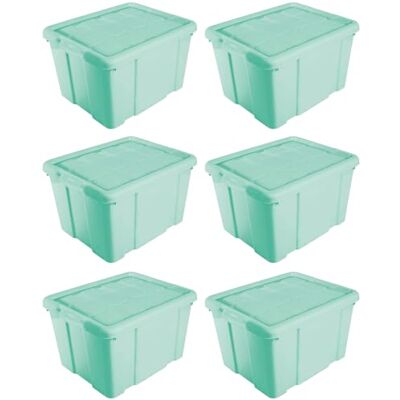 AC Pk de 6 Cajas de Almenamiento Fabricado en plástico Contenedor para almenar Libros, Ropa, Mantas N.º 2 (Verde) 25,6 x 42,2 x 35 cm 25 litros AC Pk de 6 Cajas de Almenamiento Fabricado en plástico Contenedor para almenar Libros, Ropa, Mantas N.º 2 (Verde) 25,6 x 42,2 x 35 cm 25 litros