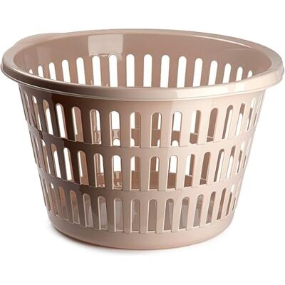 AC Cesta para la Ropa Redonda Pongotodo de plástico Cesta Colada Redonda Ideal para el almenamiento y organizión de la ropa Ø 45 x 28 cm Color Marrón Pastel AC Cesta para la Ropa Redonda Pongotodo de plástico Cesta Colada Redonda Ideal para el almenamiento y organizión de la ropa Ø 45 x 28 cm Color Marrón Pastel