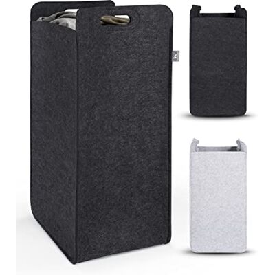 HENNEZ Cesto de ropa sucia en fieltro plegable con asas 80 l gris oscuro Cesta colada plegable Cestos para la ropa sucia Cesta de ropa sucia plegable grande fieltro Cesto colada ropa sucia grande HENNEZ Cesto de ropa sucia en fieltro plegable con asas 80 l gris oscuro Cesta colada plegable Cestos para la ropa sucia Cesta de ropa sucia plegable grande fieltro Cesto colada ropa sucia grande