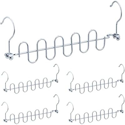 Relaxdays 5 Perchas Ahorra Espacio, Gancho Múltiples Colgadores, Horizontal, Vertical, 41,5 x 5 x 3,5 cm, Metal, Plata Relaxdays 5 Perchas Ahorra Espacio, Gancho Múltiples Colgadores, Horizontal, Vertical, 41,5 x 5 x 3,5 cm, Metal, Plata