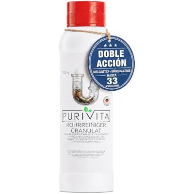 Purivita ® Desatascador de Tuberías en Gránulos Extra Fuerte, 1000 g Purivita ® Desatascador de Tuberías en Gránulos Extra Fuerte, 1000 g