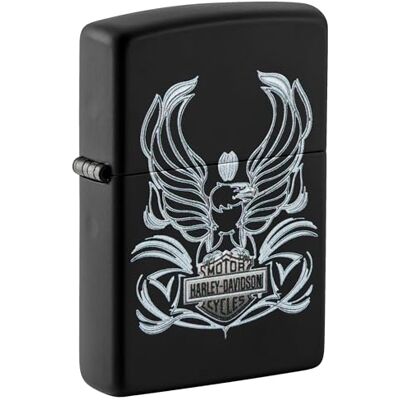 Zippo Sturmfeuerzeug Harley-Davidson, Black Matte, Color Image Nachfüllbar Wiederverwendbar Windfestes Design Geschenkbox Made in USA Zippo Sturmfeuerzeug Harley-Davidson, Black Matte, Color Image Nachfüllbar Wiederverwendbar Windfestes Design Geschenkbox Made in USA
