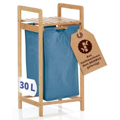 Lumaland Cesto para la colada de bambú Cesto para la colada con bolsa de lavandería extensible, bambú renovable, caja de madera estrecha, pequeña cesto para la ropa sucia con estante contenedor Lumaland Cesto para la colada de bambú Cesto para la colada con bolsa de lavandería extensible, bambú renovable, caja de madera estrecha, pequeña cesto para la ropa sucia con estante contenedor
