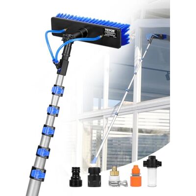 VEVOR Kit de Barra de Alimentación de Agua, Barra de Limpieza Paneles Solares 11 m con Mango Extensible, Cabezal Cepillo Giratorio 180° y Manguera 20 m, para la Cubierta del Panel Solar Caravana VEVOR Kit de Barra de Alimentación de Agua, Barra de Limpieza Paneles Solares 11 m con Mango Extensible, Cabezal Cepillo Giratorio 180° y Manguera 20 m, para la Cubierta del Panel Solar Caravana
