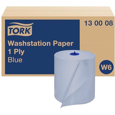 Tork Papel Básico 1 Capa Azul W6, Rollo de papel de secado en toalla, 6 x 250 m, Tork Papel Básico 1 Capa Azul W6, Rollo de papel de secado en toalla, 6 x 250 m,
