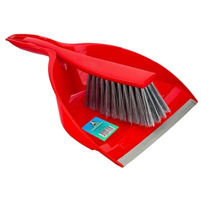 HomeSmith Juego de recogedor y cepillo fabricado en Italia, color rojo HomeSmith Juego de recogedor y cepillo fabricado en Italia, color rojo