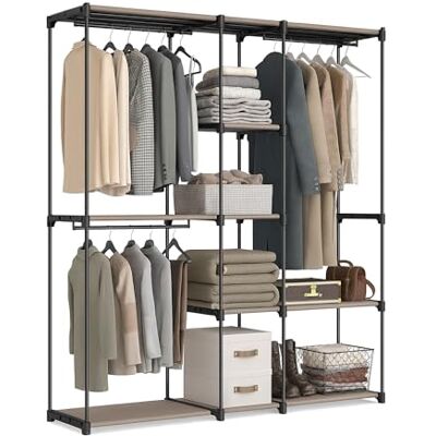 Relaxdays Perchero, Armario Abierto, estantes y Barras para Colgar, Sistema Modular Flexible, Blanco Relaxdays Perchero, Armario Abierto, estantes y Barras para Colgar, Sistema Modular Flexible, Blanco