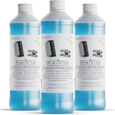 Purivita Líquido de recarga de limpiador de cabezales de afeitado 3000 ml compatible con Braun y Phillips Purivita Líquido de recarga de limpiador de cabezales de afeitado 3000 ml compatible con Braun y Phillips