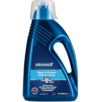 Bissell Wash & Protect Stain and Odor con StainProtect, para limpiadores de alfombras verticales , 1,5 l, elimina las manchas y los olores más persistentes, Bissell Wash & Protect Stain and Odor con StainProtect, para limpiadores de alfombras verticales , 1,5 l, elimina las manchas y los olores más persistentes,