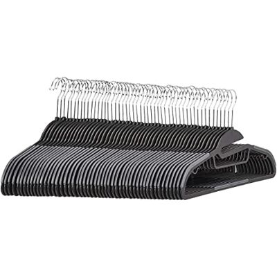 Amazon Basics Perchas de plástico, 50 Unidad, resistentes, antideslizantes, con barra horizontal de goma, color gris Amazon Basics Perchas de plástico, 50 Unidad, resistentes, antideslizantes, con barra horizontal de goma, color gris