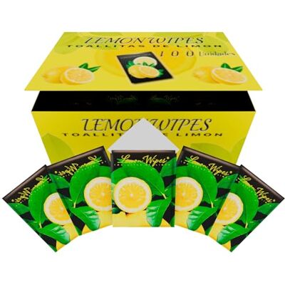 Prieto Larrey Pack 100 Toallitas limón para manos Toallitas elimina olores de Marisco, Pescado, Carne y Suciedad Sobres individuales Húmedas y con fragancia a limón -Uso Dómestico u Hostelería Prieto Larrey Pack 100 Toallitas limón para manos Toallitas elimina olores de Marisco, Pescado, Carne y Suciedad Sobres individuales Húmedas y con fragancia a limón -Uso Dómestico u Hostelería
