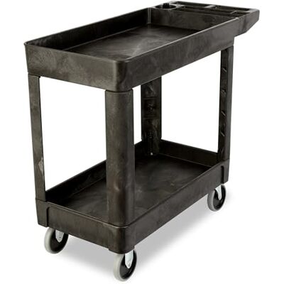 Rubbermaid Commercial Products Rubbermaid Commercial Productos Heavy-duty Utility Cart, con estantes, baldas, pequeño, negro, Black, 1 Rubbermaid Commercial Products Rubbermaid Commercial Productos Heavy-duty Utility Cart, con estantes, baldas, pequeño, negro, Black, 1