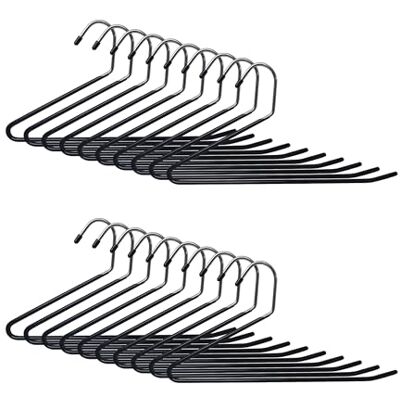 Relaxdays Juego de 20 Perchas para Pantalones, S, Antideslizantes, ahorradoras de Espacio, Metal, Plateadas/Negras Relaxdays Juego de 20 Perchas para Pantalones, S, Antideslizantes, ahorradoras de Espacio, Metal, Plateadas/Negras