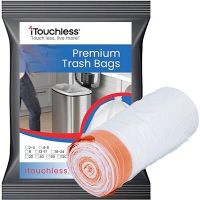 iTouchless Bolsas de basura altas, se adapta a cubos de basura de 8 galones, 40 unidades, bolsas de basura fuertes para baño, dormitorio, cocina, para reciclaje de residuos de compost en el hogar, iTouchless Bolsas de basura altas, se adapta a cubos de basura de 8 galones, 40 unidades, bolsas de basura fuertes para baño, dormitorio, cocina, para reciclaje de residuos de compost en el hogar,