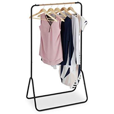 Relaxdays Perchero de Metal, Colgador Abierto, Vestidor Ropa, Barra Chaquetas, 145 x 80 x 44 cm, Negro/Natural Relaxdays Perchero de Metal, Colgador Abierto, Vestidor Ropa, Barra Chaquetas, 145 x 80 x 44 cm, Negro/Natural