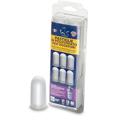 WK Polifosfatos para caldera, recarga universal de 6 pastillas de polvo concentrado para filtración de agua, actúa como antical y anticorrosivo WK Polifosfatos para caldera, recarga universal de 6 pastillas de polvo concentrado para filtración de agua, actúa como antical y anticorrosivo