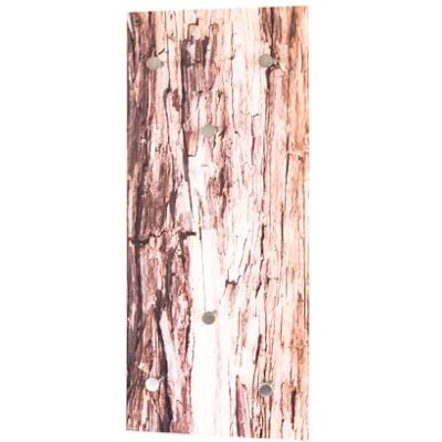 HAKU Perchero de pared de vidrio, riel de ganchos de vidrio de seguridad con motivo de corteza de árbol y 6 ganchos de metal aspecto acero inoxidable. Medidas: An 30 x Al 70 x Pr 5 cm. Estilo: moderno HAKU Perchero de pared de vidrio, riel de ganchos de vidrio de seguridad con motivo de corteza de árbol y 6 ganchos de metal aspecto acero inoxidable. Medidas: An 30 x Al 70 x Pr 5 cm. Estilo: moderno