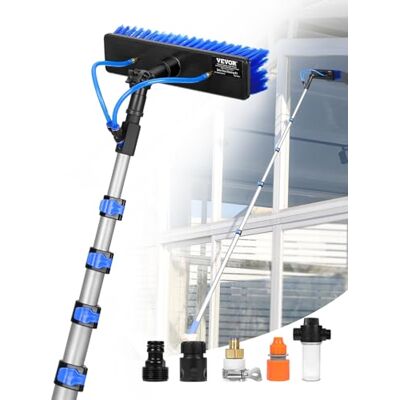 VEVOR Kit de Barra de Alimentación de Agua, Barra de Limpieza de Paneles Solares de 9 m con Mango Extensible, Cabezal de Cepillo Giratorio de 180° y Manguera de 20 m, para el Hogar y Exteriores VEVOR Kit de Barra de Alimentación de Agua, Barra de Limpieza de Paneles Solares de 9 m con Mango Extensible, Cabezal de Cepillo Giratorio de 180° y Manguera de 20 m, para el Hogar y Exteriores