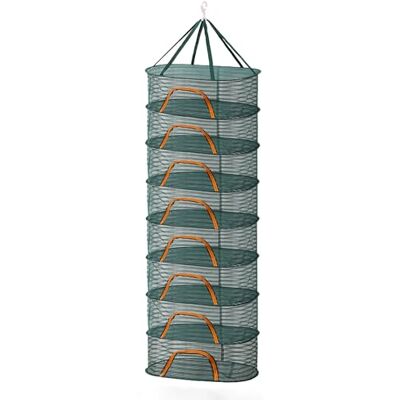 Relaxdays Red Plegable para deshidratar, Red de 8 Niveles para Hierbas, Frutas, Verduras, Colgante, Verde/Naranja Relaxdays Red Plegable para deshidratar, Red de 8 Niveles para Hierbas, Frutas, Verduras, Colgante, Verde/Naranja