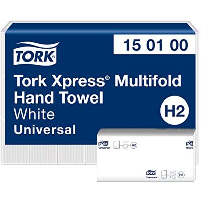 Tork Xpress Multifold Paper Hand Towels H2 Universal Folded Hand Towels for Commercial Dispensers Economic, 1-Ply, White 21 x 230 Sheets Tork Xpress Multifold Paper Hand Towels H2 Universal Folded Hand Towels for Commercial Dispensers Economic, 1-Ply, White 21 x 230 Sheets