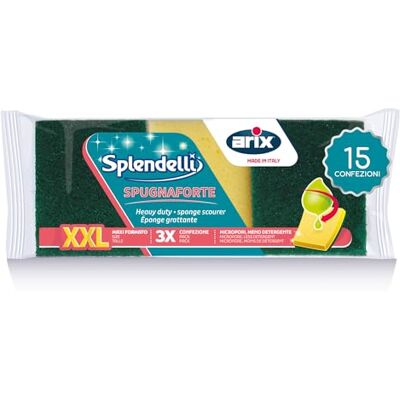 Arix 45 esponjas abrasivas XXL de la línea Splendelli, Esponja de Cocina, Elimina la Suciedad obstinada y Grasa de ollas, Platos, Cubiertos y Superficies no delicadas – 15 Paquetes Arix 45 esponjas abrasivas XXL de la línea Splendelli, Esponja de Cocina, Elimina la Suciedad obstinada y Grasa de ollas, Platos, Cubiertos y Superficies no delicadas – 15 Paquetes