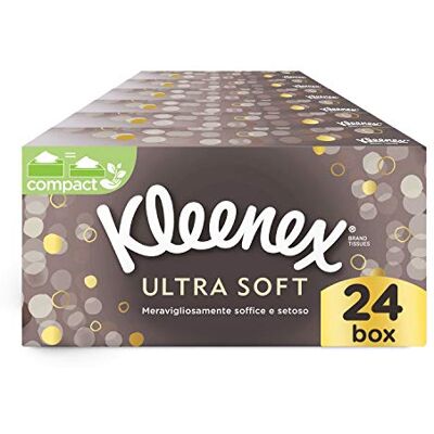 Scottex Ultra Soft Box Pañuelos de papel, suaves y sedosos, paquete 100% reciclable, 1920 unidades, 24 cajas de 80 pañuelos Scottex Ultra Soft Box Pañuelos de papel, suaves y sedosos, paquete 100% reciclable, 1920 unidades, 24 cajas de 80 pañuelos
