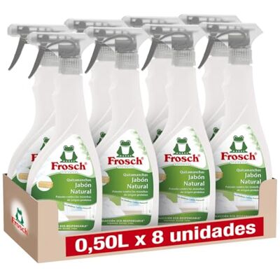 Frosch Quitamanchas Ropa 500ml Spray Quitamanchas Textil Natural para Manchas Difíciles Sin Microplásticos Para Ropa Blanca y Color Pack 8 x 500ml Frosch Quitamanchas Ropa 500ml Spray Quitamanchas Textil Natural para Manchas Difíciles Sin Microplásticos Para Ropa Blanca y Color Pack 8 x 500ml