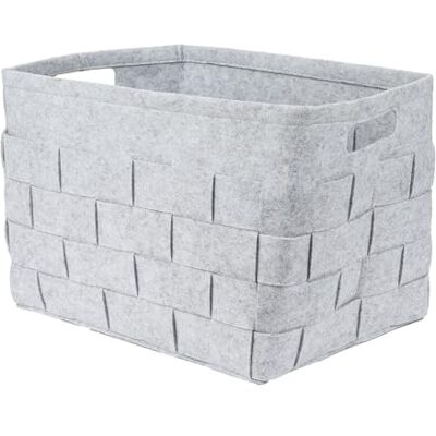 axentia Cesta de fieltro, gris, aprox. 41 x 30 x 30 cm axentia Cesta de fieltro, gris, aprox. 41 x 30 x 30 cm