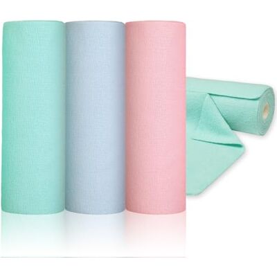 Romon Bayetas Microfibra, 60 Piezas Compacto Rollo de Paños Microfibras, 25x25cm Trapos Cocina Desprendible con Una Mano, Reutilizable hasta 50 Veces, para Cristales Hogar y Coche (Rosa, Cian, Azul) Romon Bayetas Microfibra, 60 Piezas Compacto Rollo de Paños Microfibras, 25x25cm Trapos Cocina Desprendible con Una Mano, Reutilizable hasta 50 Veces, para Cristales Hogar y Coche (Rosa, Cian, Azul)
