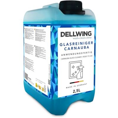 DELLWING Limpiador de cristales Carnauba 2.5 l, limpiacristales con sellado, ideal para vidrio, espejos y azulejos, limpiador de ventanas, fabricado en Alemania DELLWING Limpiador de cristales Carnauba 2.5 l, limpiacristales con sellado, ideal para vidrio, espejos y azulejos, limpiador de ventanas, fabricado en Alemania