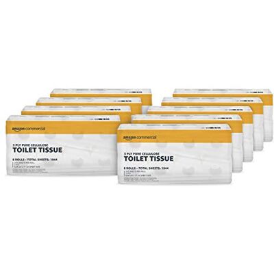AmazonCommercial Papel Higiénico, 3 Capas Premium, 72 Rollos (9 paquetes de 8), 243 Hojas por Rollo, Tamaño de la Hoja: 9,46 x 11 cm, Compatible con Dispensador T4/T6 AmazonCommercial Papel Higiénico, 3 Capas Premium, 72 Rollos (9 paquetes de 8), 243 Hojas por Rollo, Tamaño de la Hoja: 9,46 x 11 cm, Compatible con Dispensador T4/T6