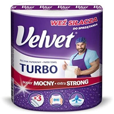 Velvet Turbo Toallero de celulosa para el hogar, cocina, baño, oficina, limpieza, 3 capas, eficiente, absorbente, 340 hojas, color blanco Velvet Turbo Toallero de celulosa para el hogar, cocina, baño, oficina, limpieza, 3 capas, eficiente, absorbente, 340 hojas, color blanco