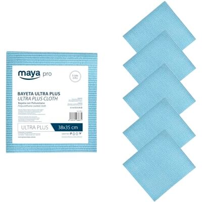 Maya Bayetas de Microfibra 38x35 cm Pack de 5 Paños Ultra Plus Antibacterias y Antical para Limpieza de Cocina, Cristales y Acero Inoxidable sin Rayas (Azul) Maya Bayetas de Microfibra 38x35 cm Pack de 5 Paños Ultra Plus Antibacterias y Antical para Limpieza de Cocina, Cristales y Acero Inoxidable sin Rayas (Azul)