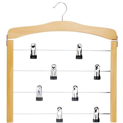 alpina Percha para Pantalones Que Ahorra Espacio Perchas con 8 Pinzas Percha de Madera Percha para Ropa Espacio para 5 Prendas Faldas y Pantalones 39 x 43 x 1,4 cm Madera/Metal alpina Percha para Pantalones Que Ahorra Espacio Perchas con 8 Pinzas Percha de Madera Percha para Ropa Espacio para 5 Prendas Faldas y Pantalones 39 x 43 x 1,4 cm Madera/Metal