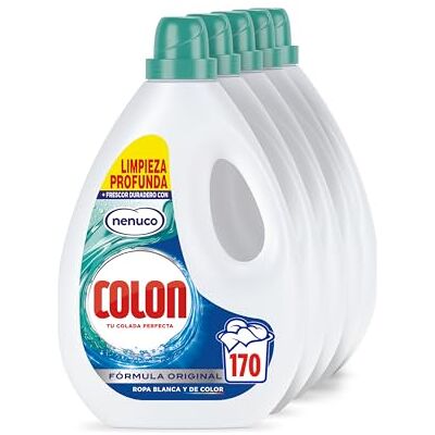 Colon Nenuco Detergente para lavadora, adecuado para ropa blanca y de color, formato gel Megapack de 5, hasta 170 dosis Colon Nenuco Detergente para lavadora, adecuado para ropa blanca y de color, formato gel Megapack de 5, hasta 170 dosis