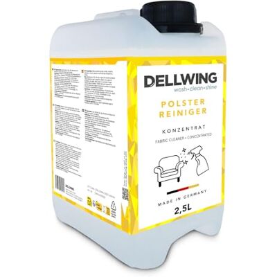DELLWING Limpiador de tapicerías concentrado 2.5 l, limpiador para sofás, alfombras, asientos de coche y colchones, apto para aspiradoras de agua o limpieza manual, fabricado en Alemania DELLWING Limpiador de tapicerías concentrado 2.5 l, limpiador para sofás, alfombras, asientos de coche y colchones, apto para aspiradoras de agua o limpieza manual, fabricado en Alemania