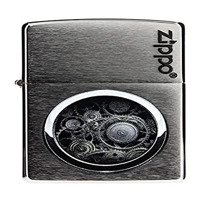 Zippo Mechero Brushed Chrome Gears In Circle, Logo Zippo Mechero Brushed Chrome Gears In Circle, Logo